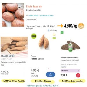 la patate douce plus économique au groupement d’achat fermier